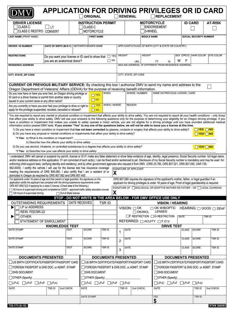  Dmv Form 735 173 2015