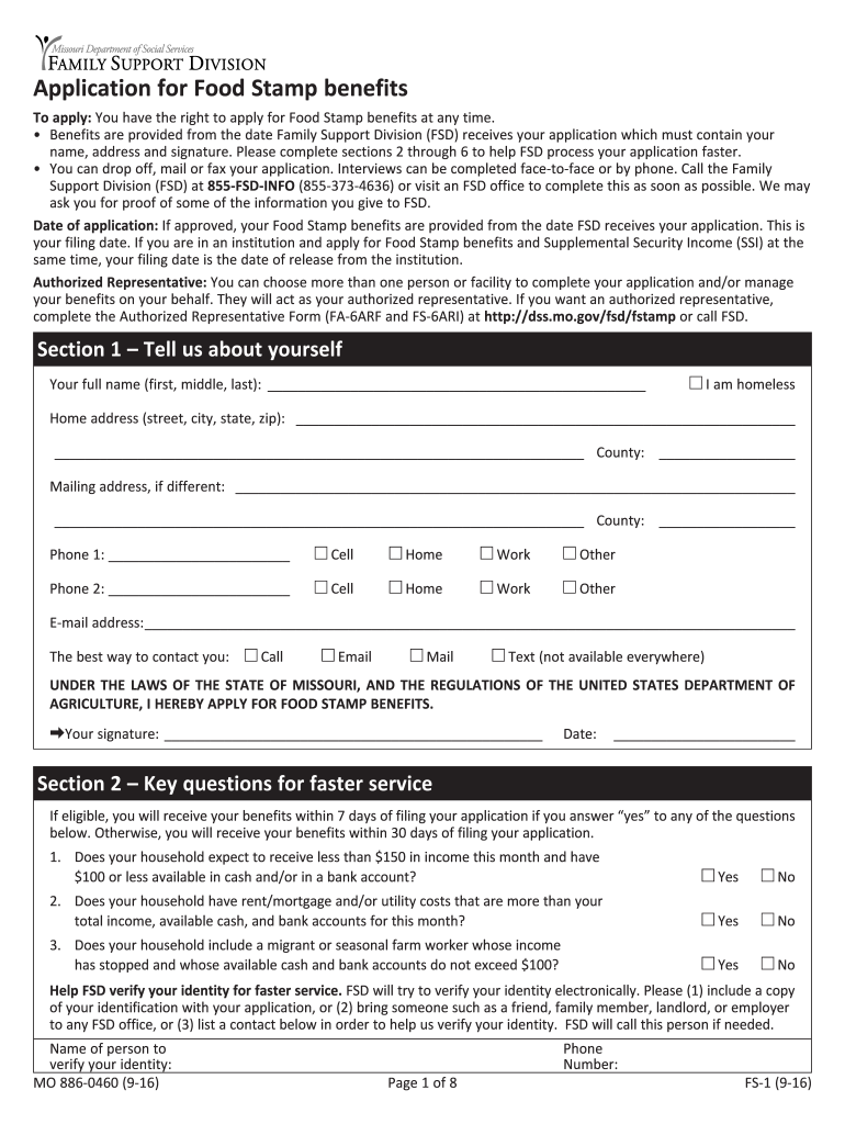 Get and Sign Fill Out Food Stamps Application 2015-2022 Form