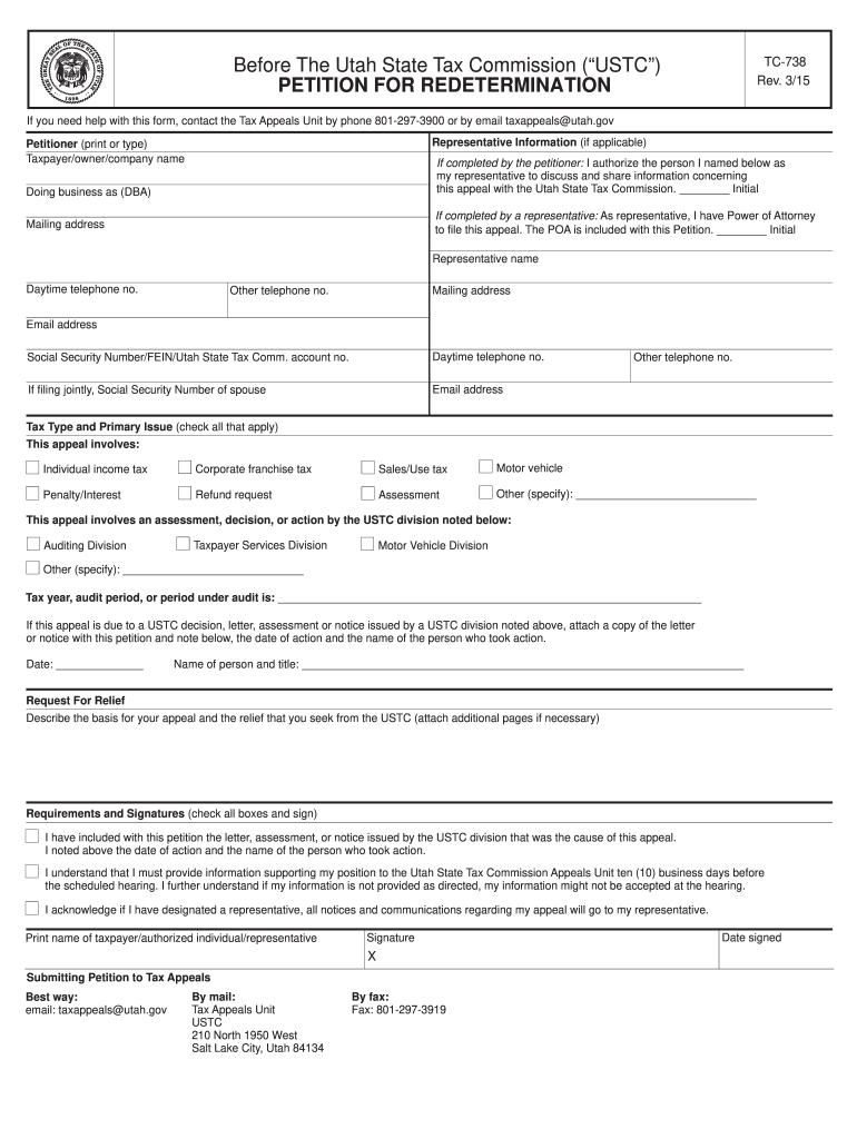 Get and Sign Tc 738  Form 2015-2022