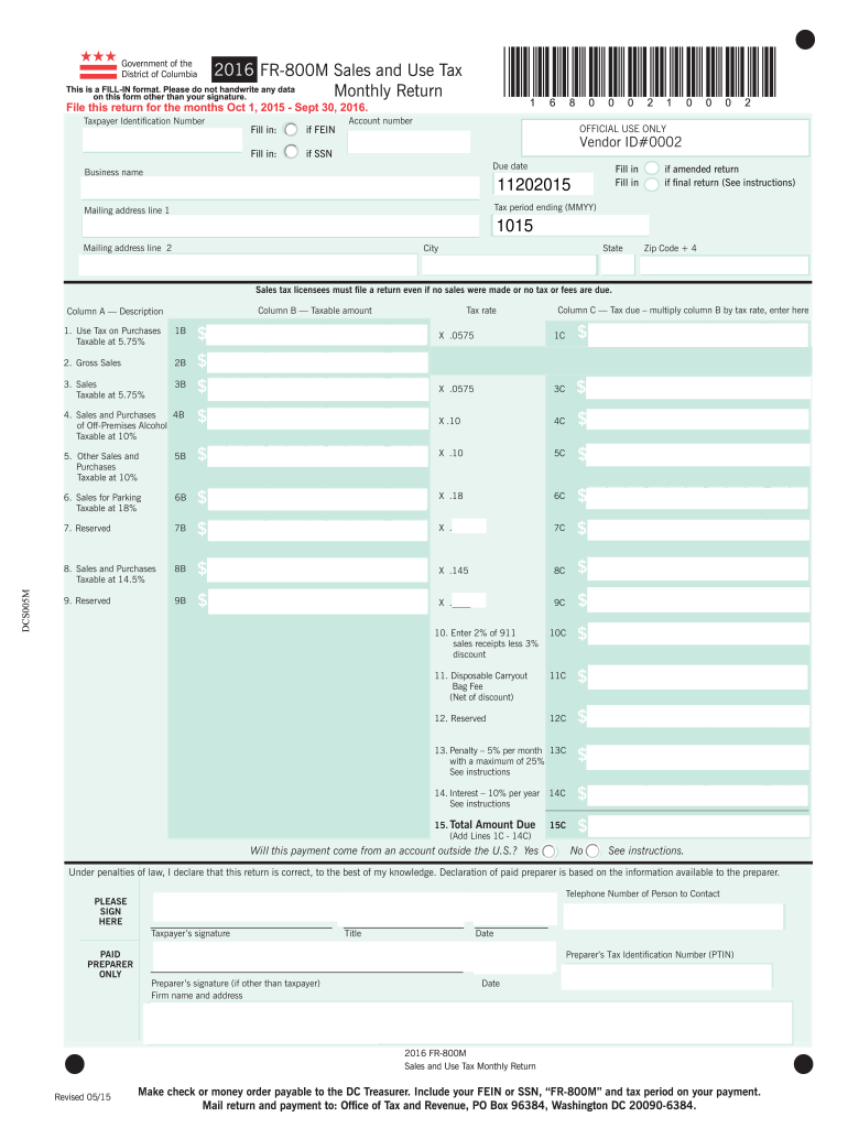  Dc Form Fr 800m 2016