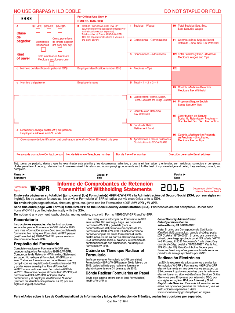  W 3pr Form 2015