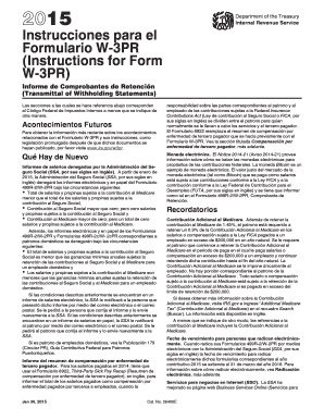  Instrucciones W3pr Form 2015