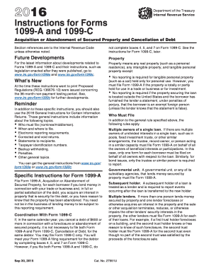  Instructions Form 1099 C 2016