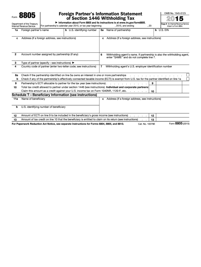  Form 8805 2015