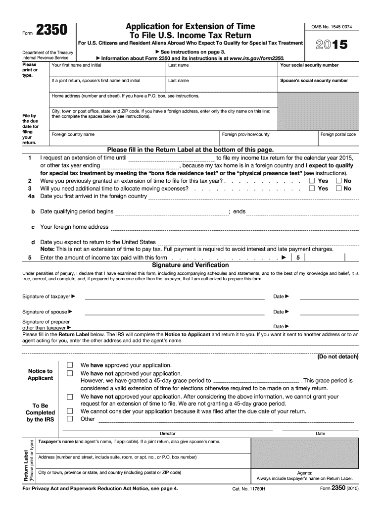  2350 Form 2015