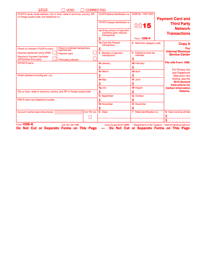  1099 K Form 2015