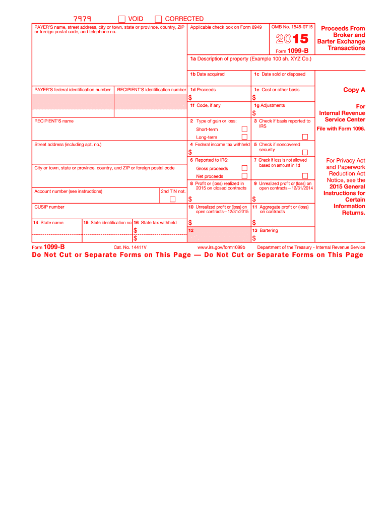  Form 1099 B 2015