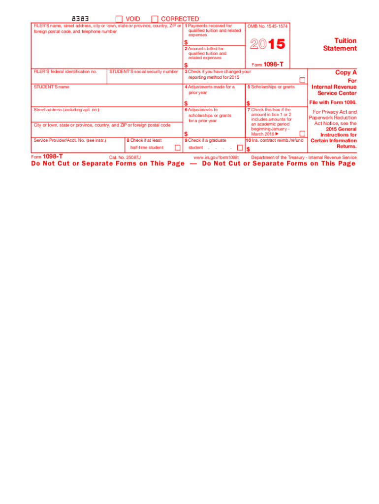  1098 T Form 2015