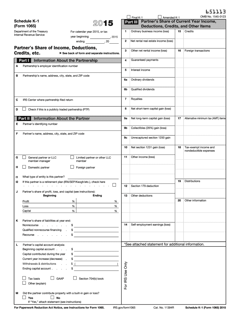  Form 1065 2015