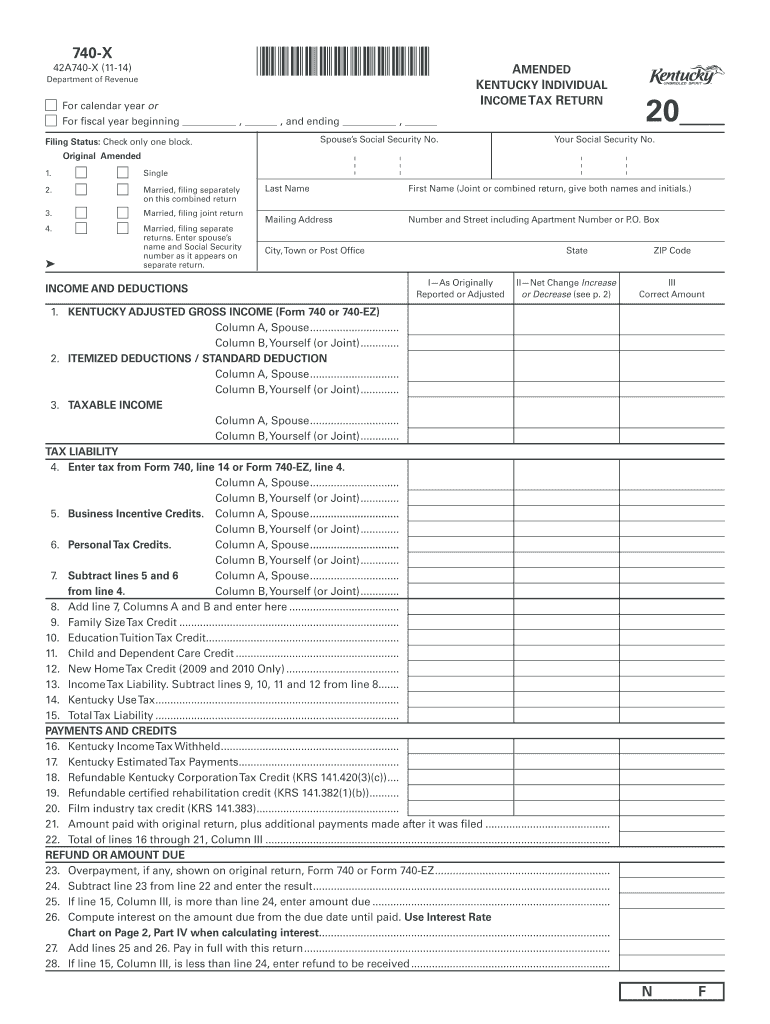  Ky 740x Form 2014