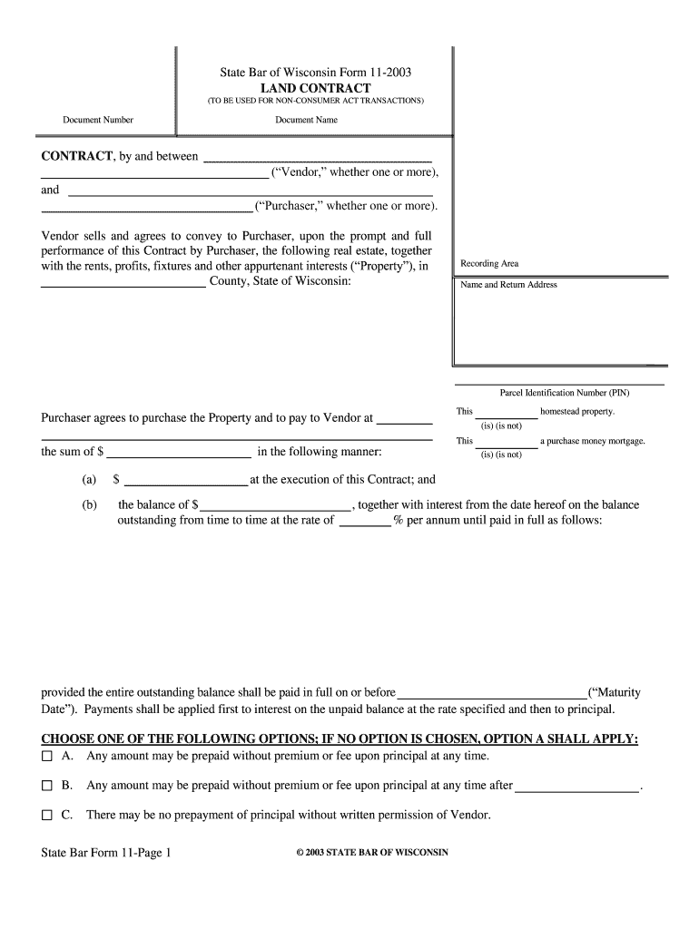  State Bar Wis Form 11 2003-2024