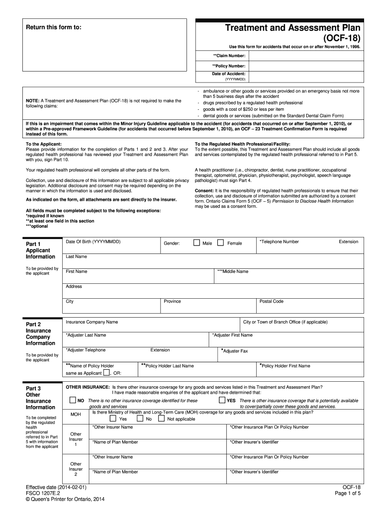  Ocf 18 Form 2014-2024