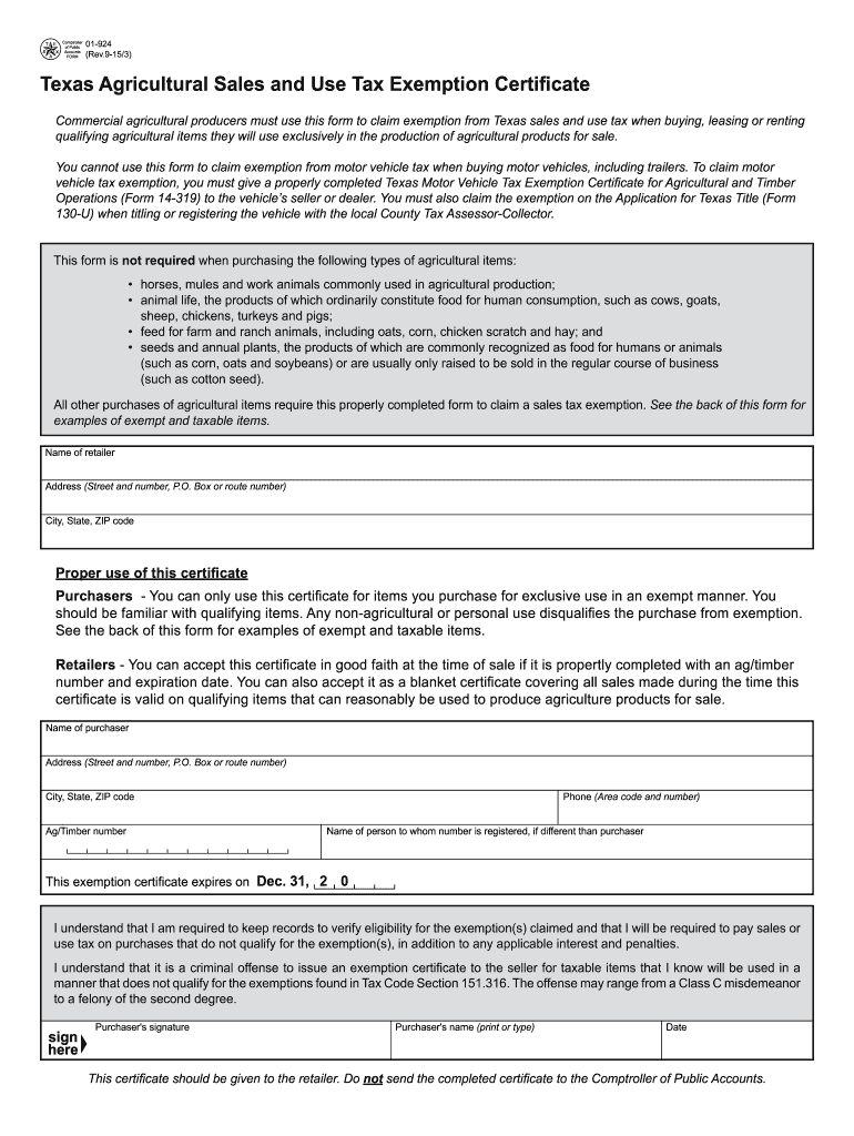  01 924  Form 2015