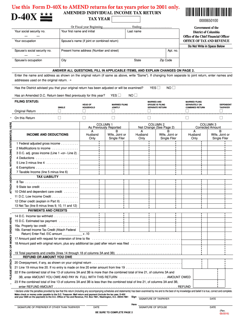  Dc D 30 Fillable 2015-2024