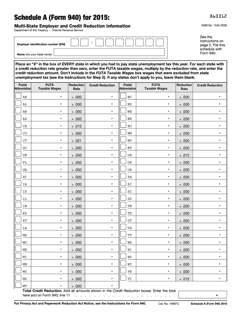  Form 940 Schedule a 2015