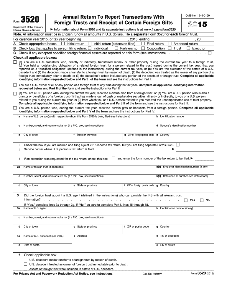  Form 3520 2015