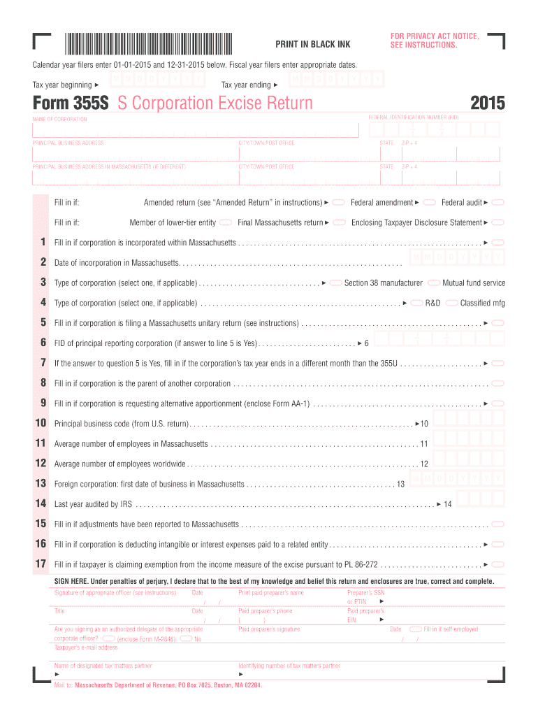  Form 355s 2015