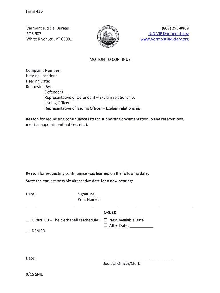  Vermont Form in 111 2015-2024