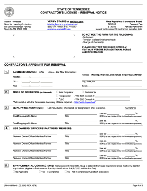  Online Pfs Review for Contractors License Tennessee  Form 2013-2024