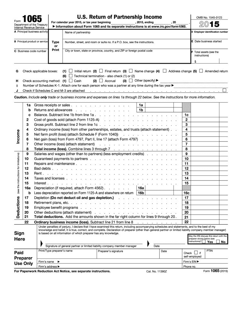  Form 1065 2015