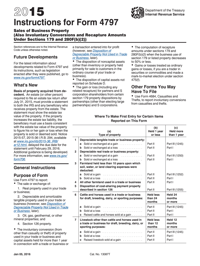 Ir's Form 4797 Instructions - Fill Out and Sign Printable PDF Template