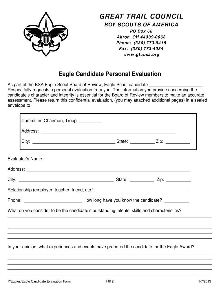  Eagle Evaluation 2013-2024