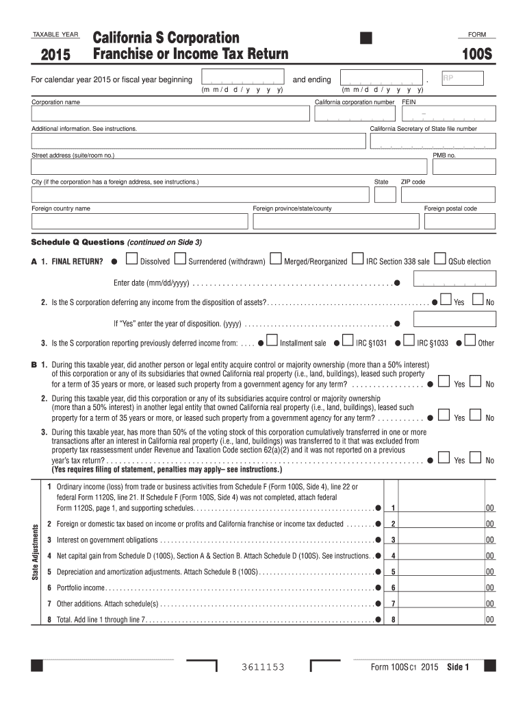  100 S Form 2019