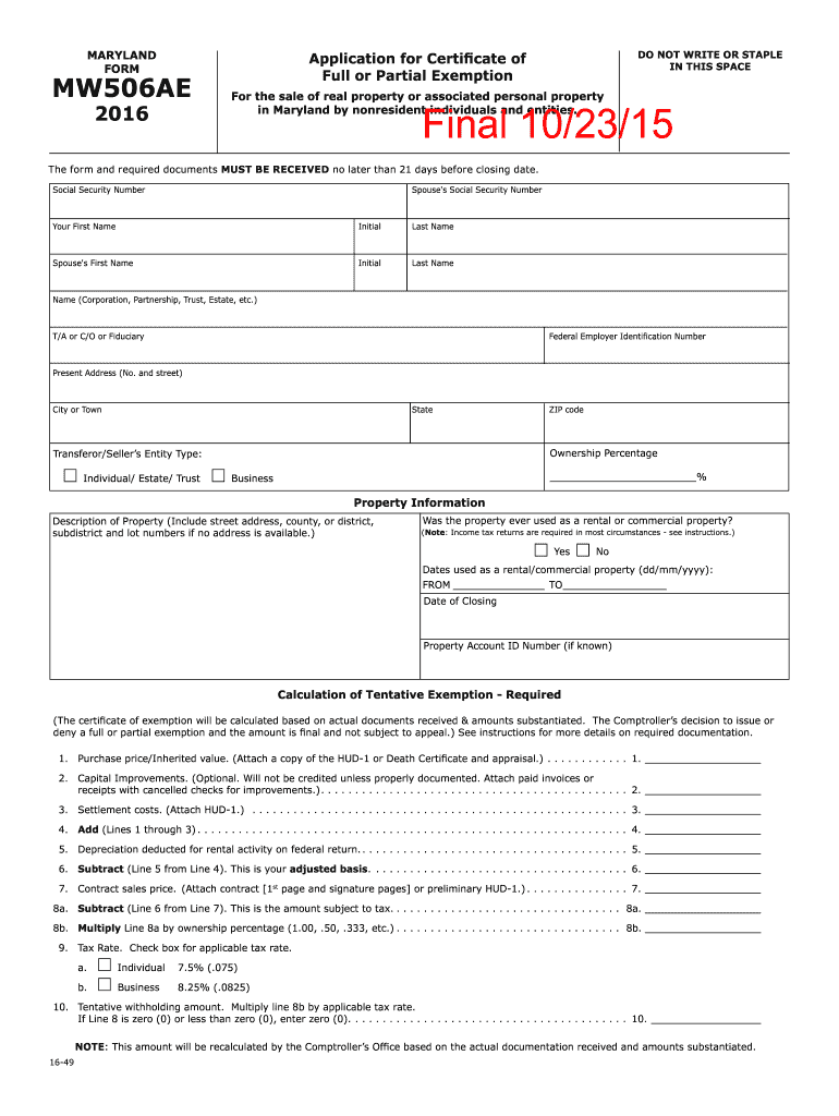  Form Mw506ae 2021