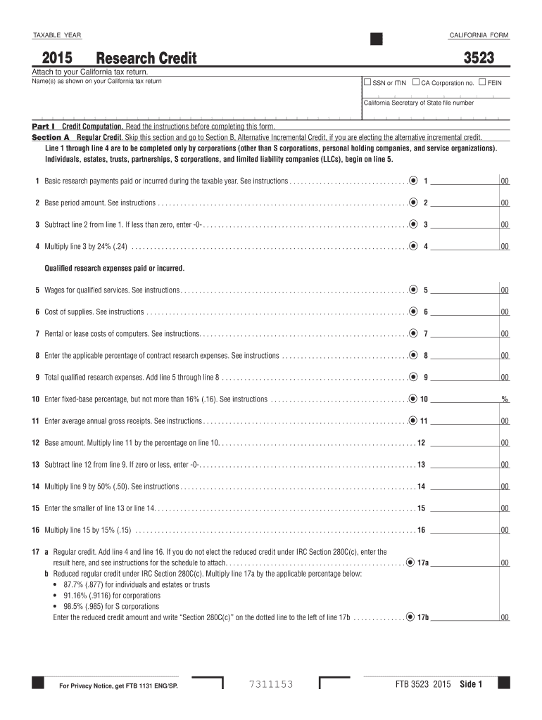  California Form Credit 2019