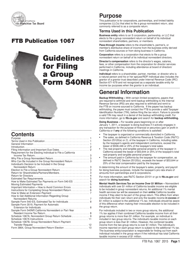  Ftb Pub 1067 Form 2019