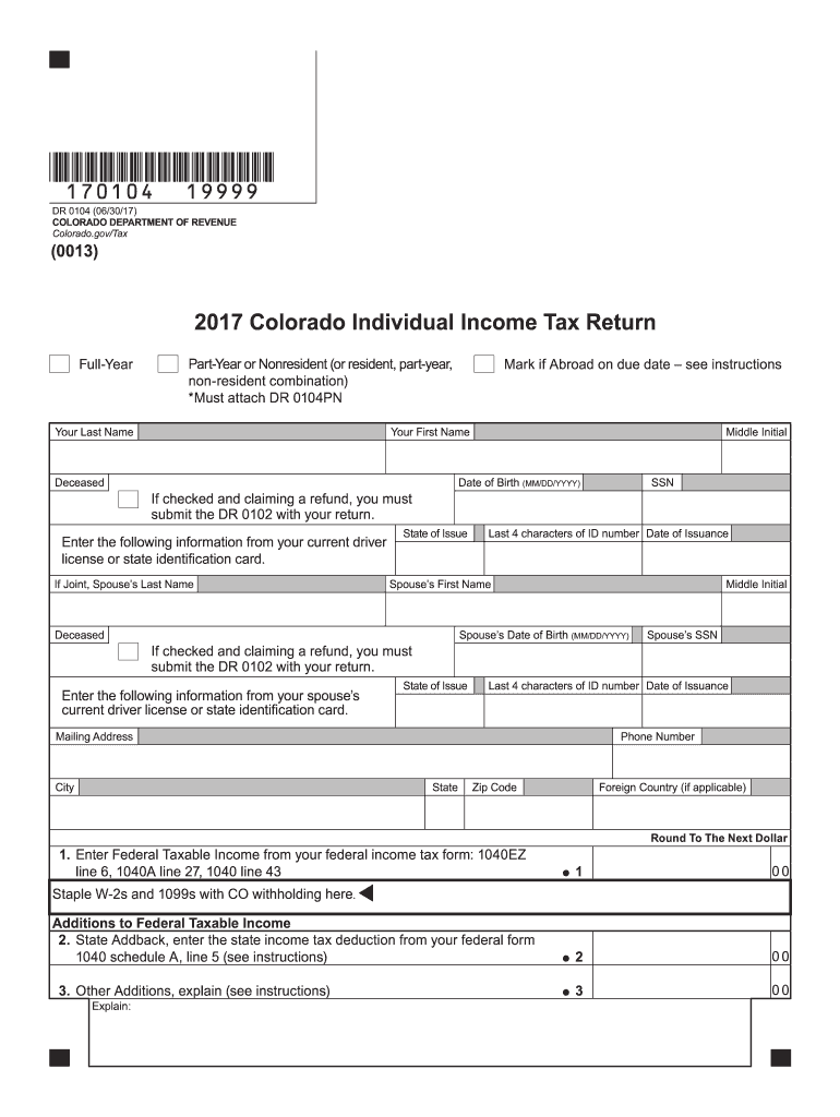 Colorado Form 104