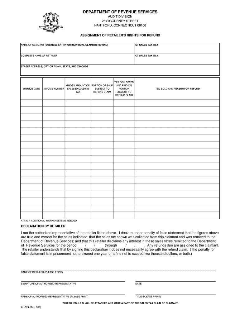  Au 524  Form 2015