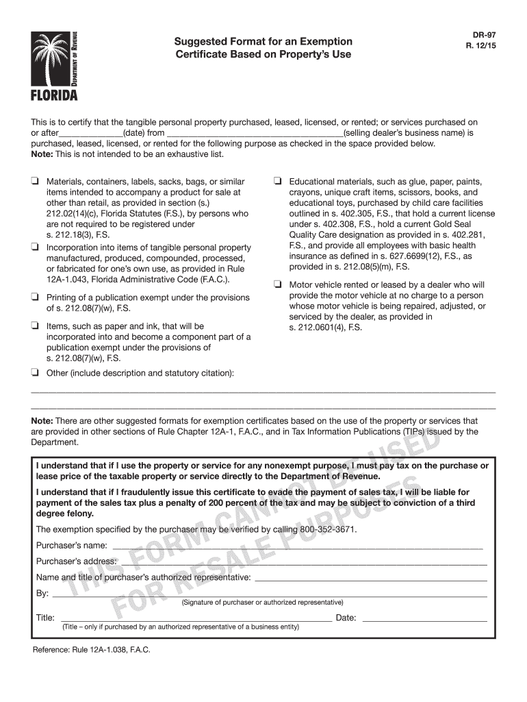  Dr 97 Form 2015