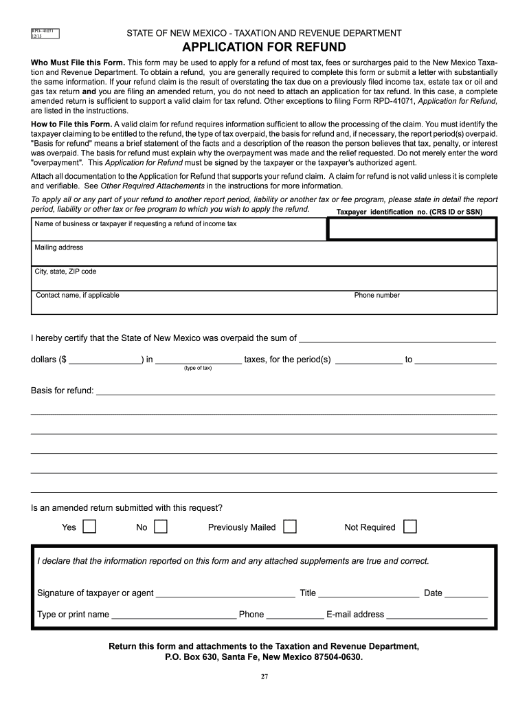  Form Rpd 41071 2015