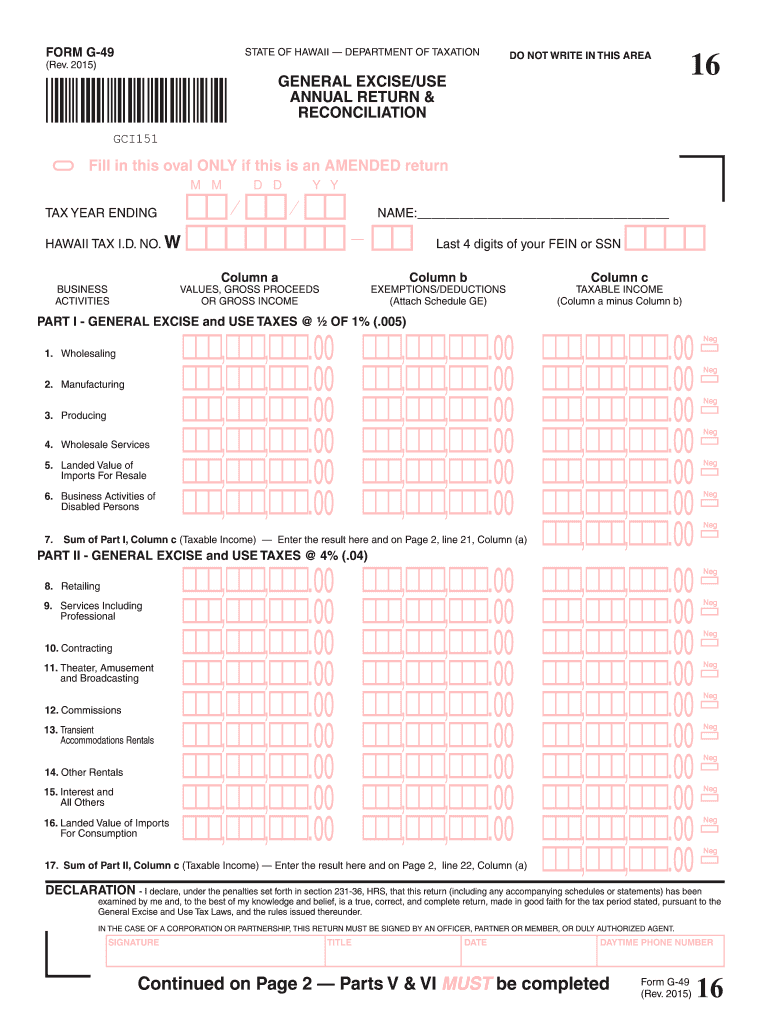  G 49  Form 2015