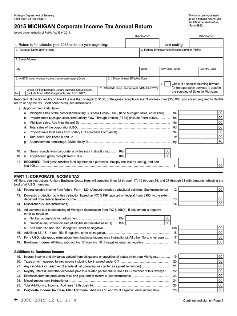  Form 4891 2015