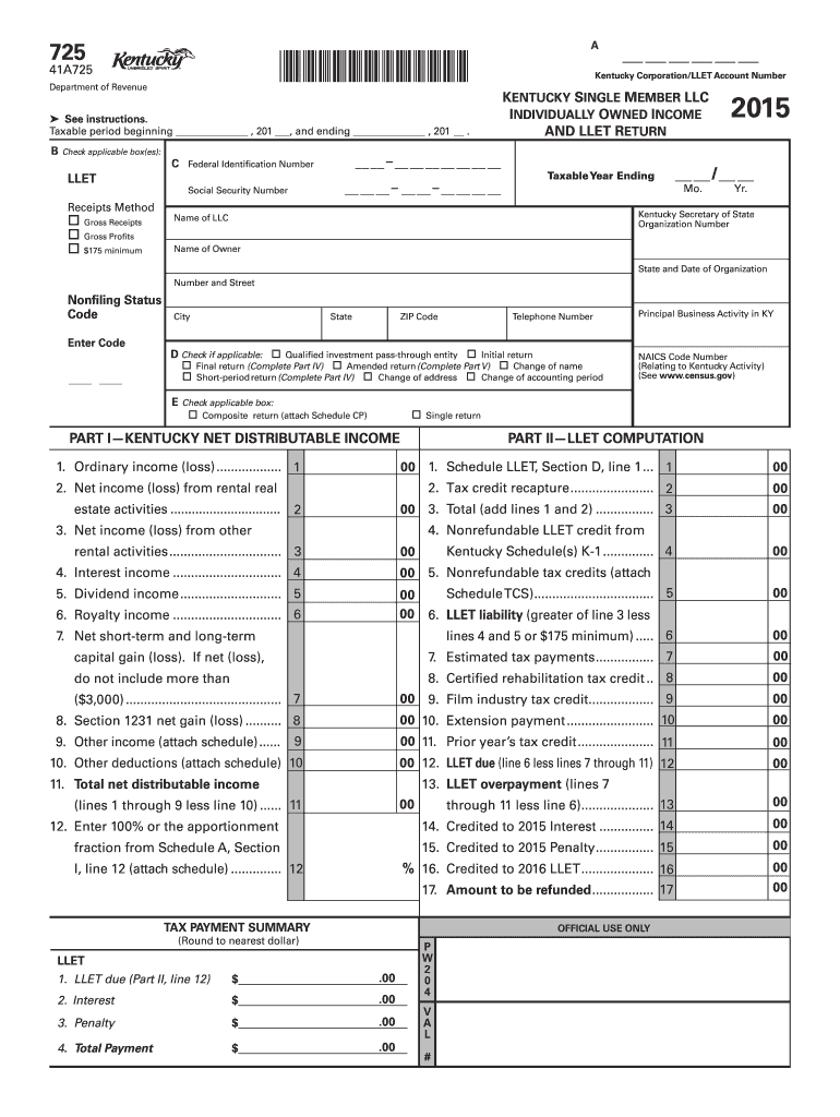  Form 725 2015