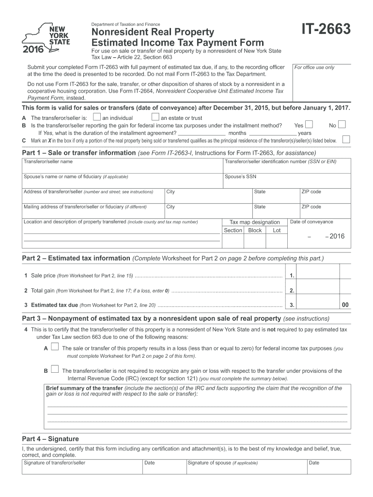  it 2663 Form 2016