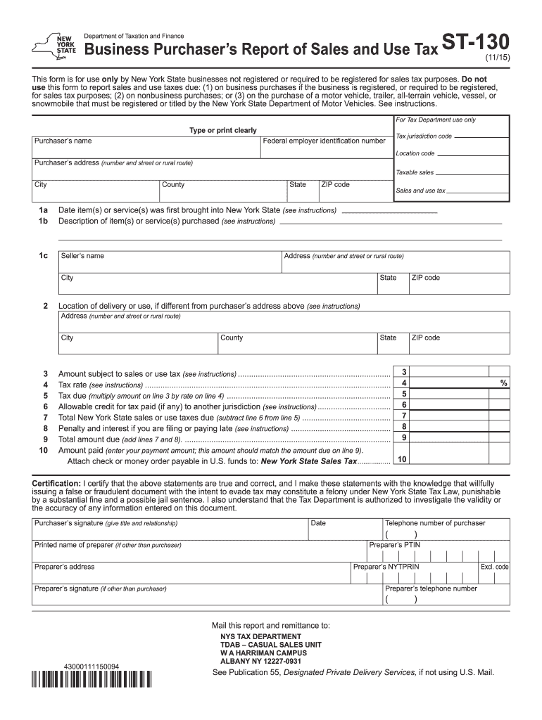  Ny St 130  Form 2015