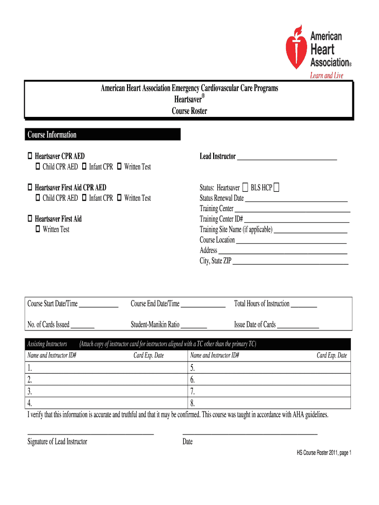  American Heart Association Roster 2011-2024