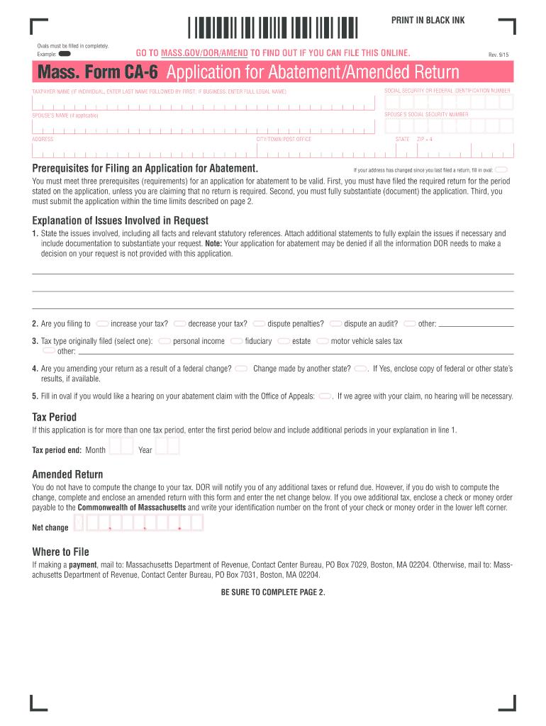 Mass 20152024 Form Fill Out and Sign Printable PDF Template signNow