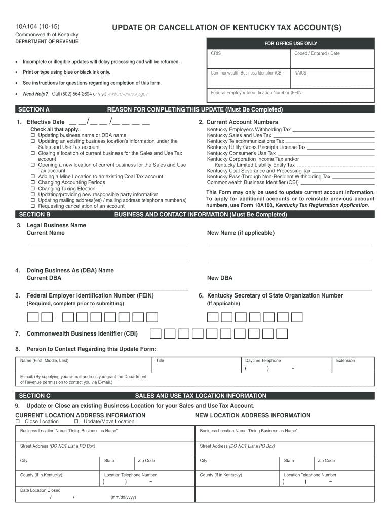  10a104 Form 2020