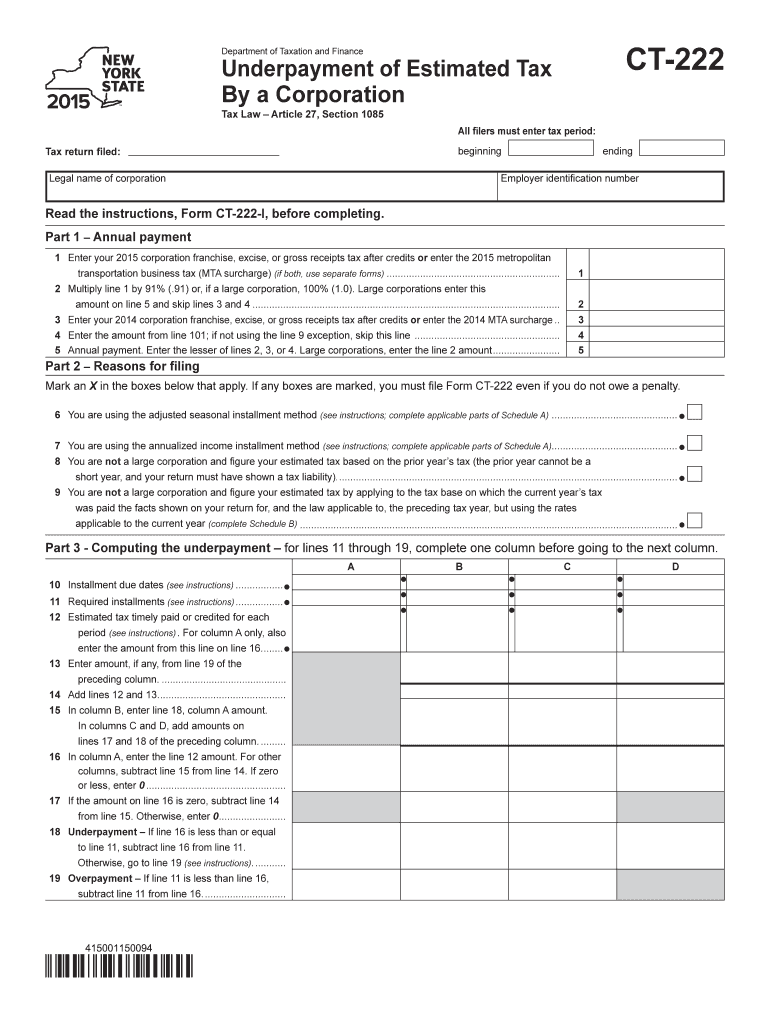  Ct 222 New York  Form 2015