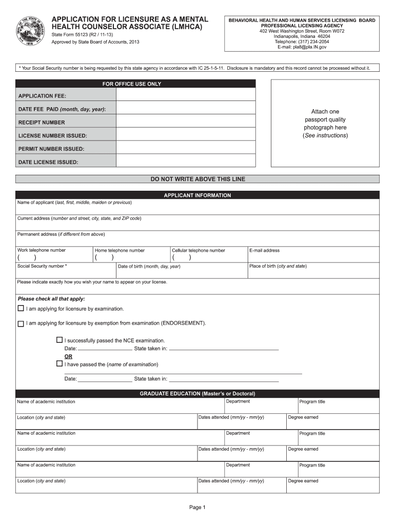  Lmhca Indiana Application   Form 2013