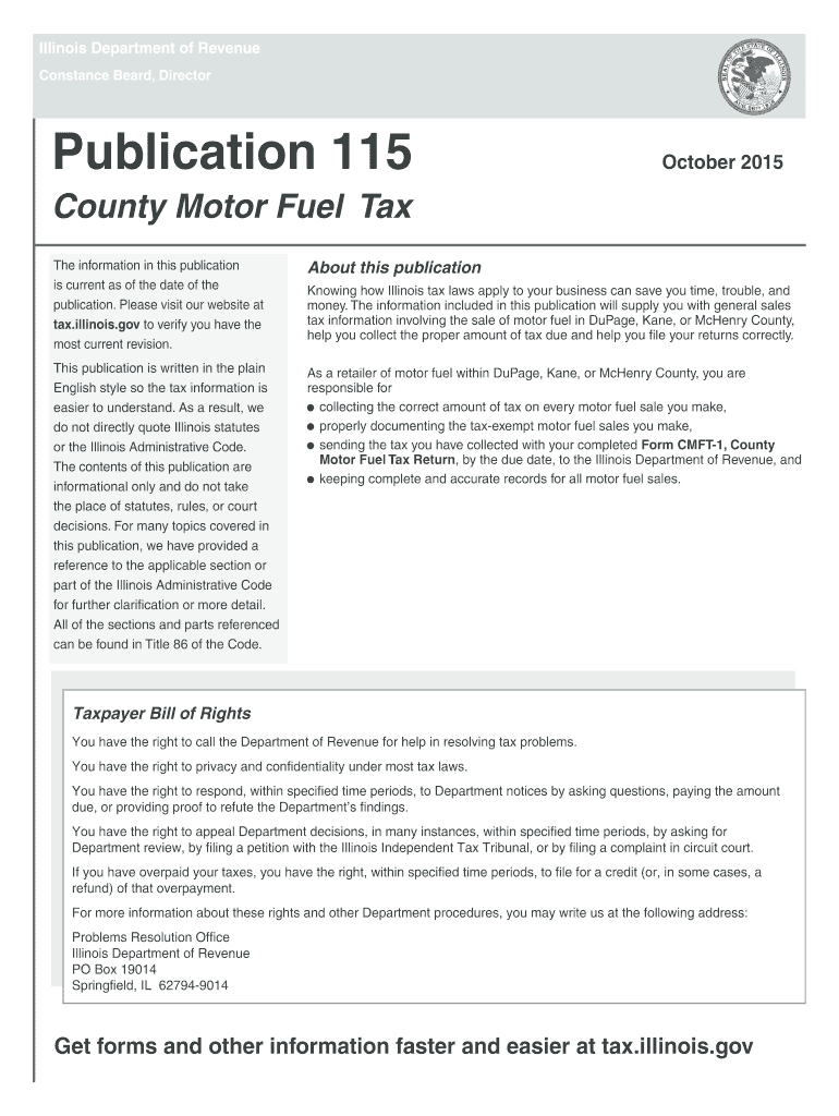  Publication 115 County Motor Fuel Tax  Illinois Department of    Revenue State Il 2015