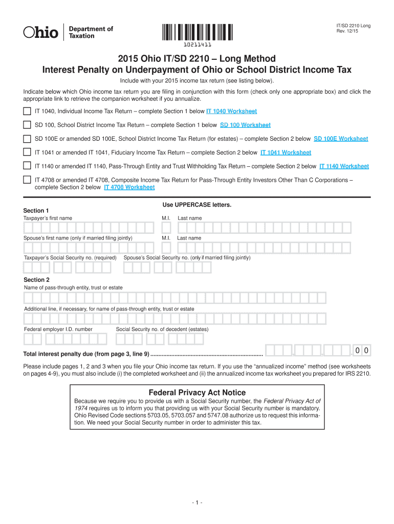  it Sd 2210  Form 2015