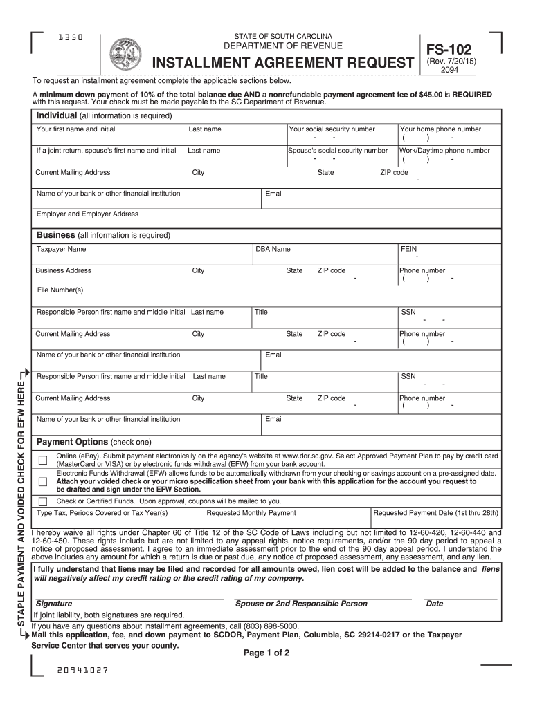  Fs 102  Form 2015