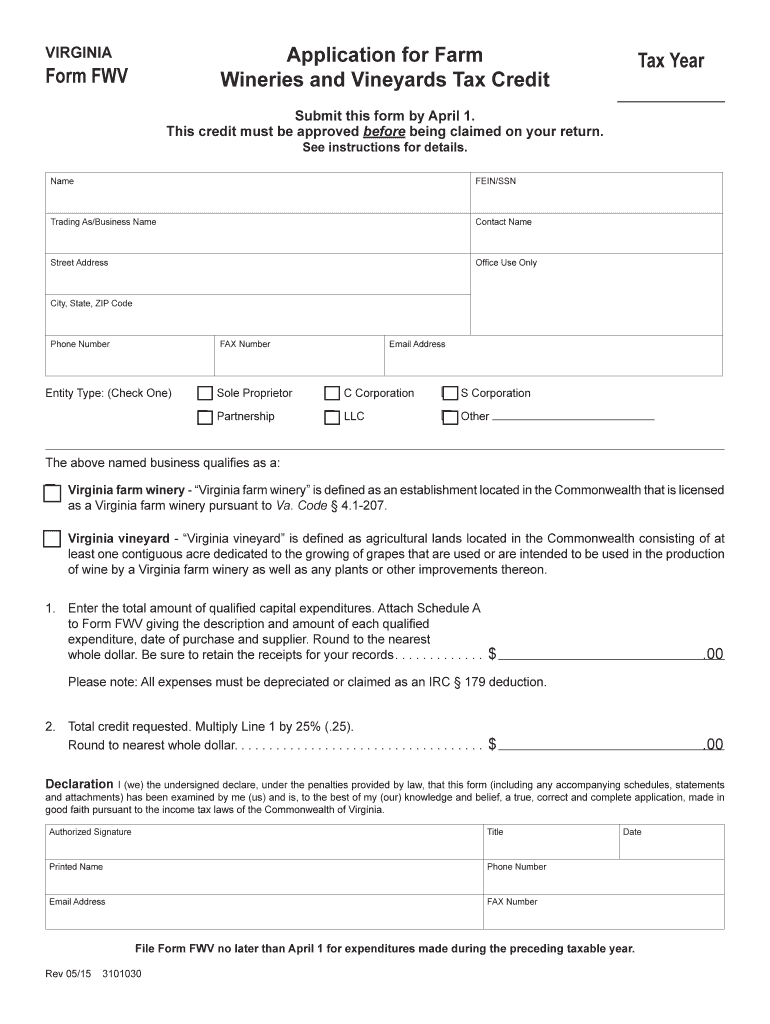  Form Fwv 2015