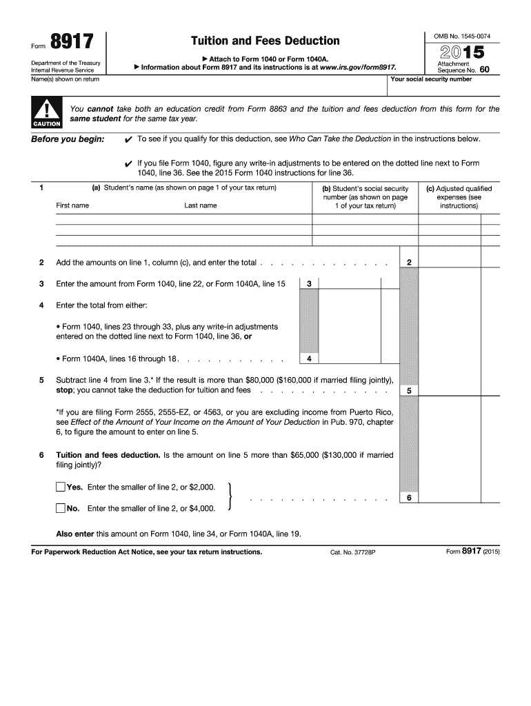  Irs Form 8917 2015