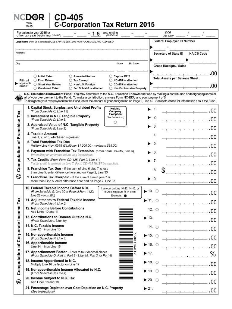  405 Nc Formpdffillercom 2015